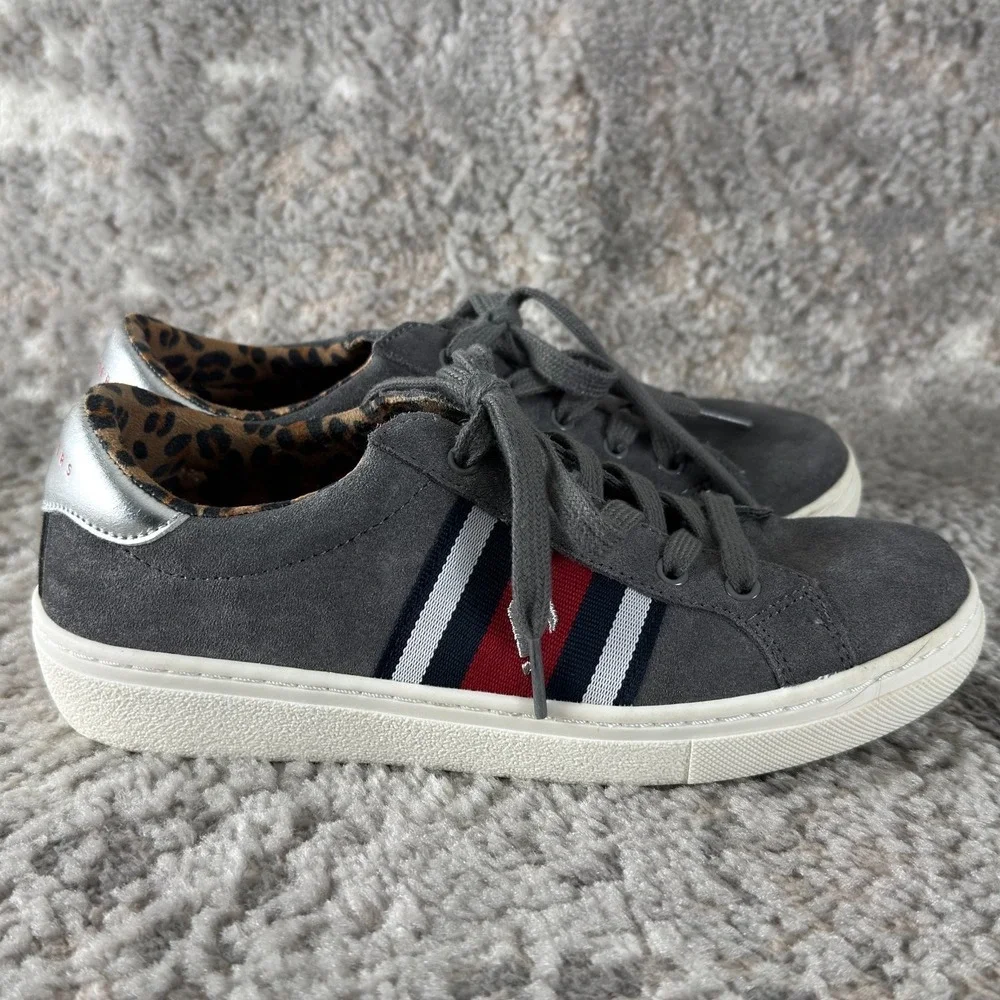 Skechers Size 7 Striped‎ Cheeta Print Sneakers Gray Lace Walking